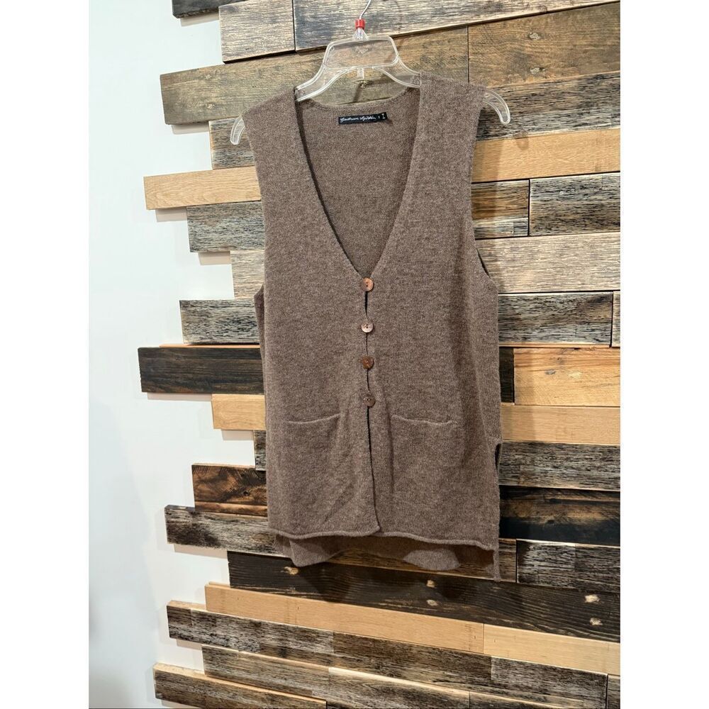 Gudrun Sjoden lagenlook boho oversized wool vest size Small